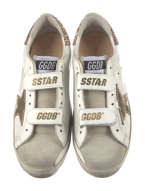 Golden Goose Leather Glitter Accents Sneakers
