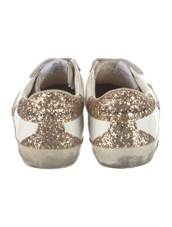 Golden Goose Leather Glitter Accents Sneakers