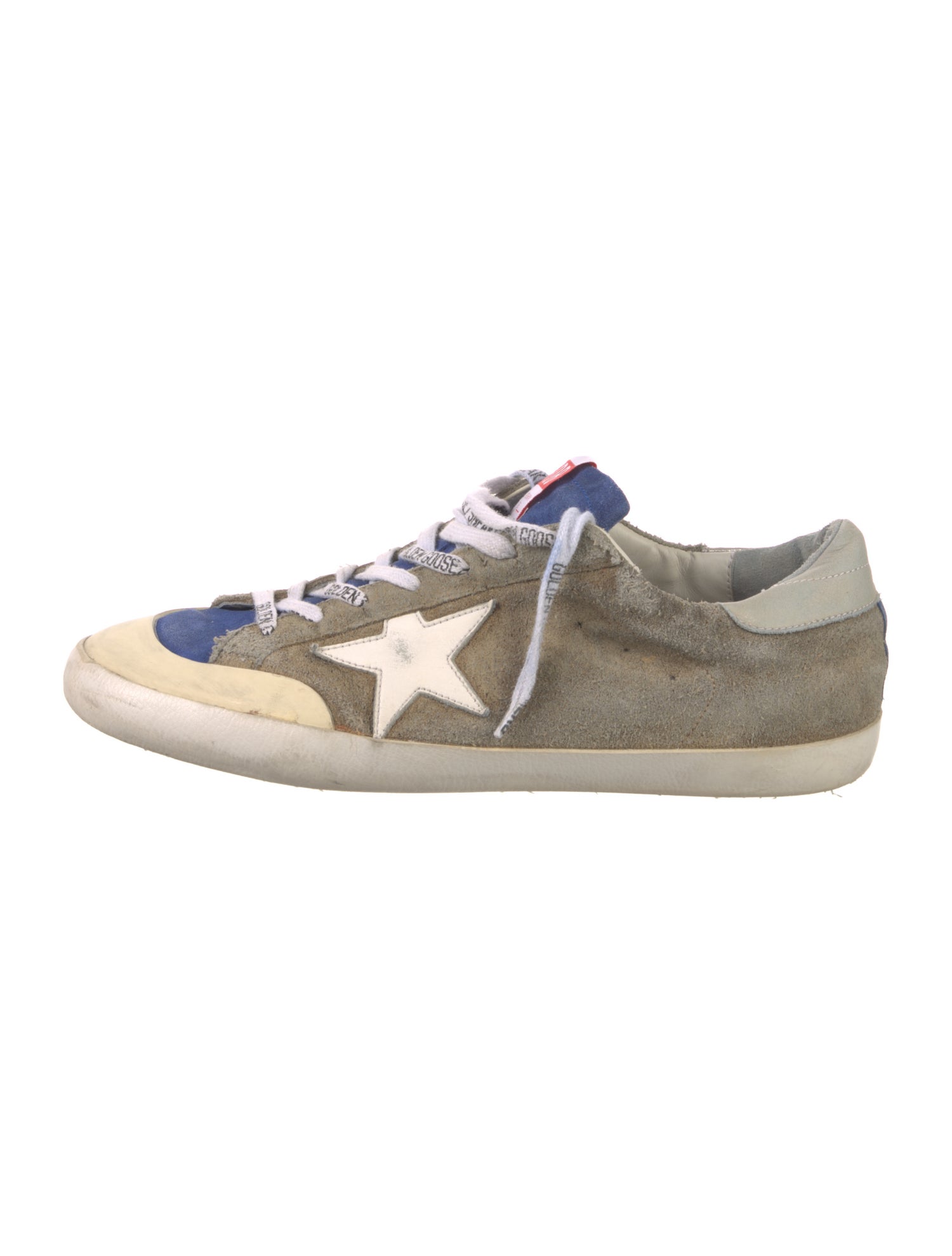 Golden Goose Suede Colorblock Pattern Sneakers