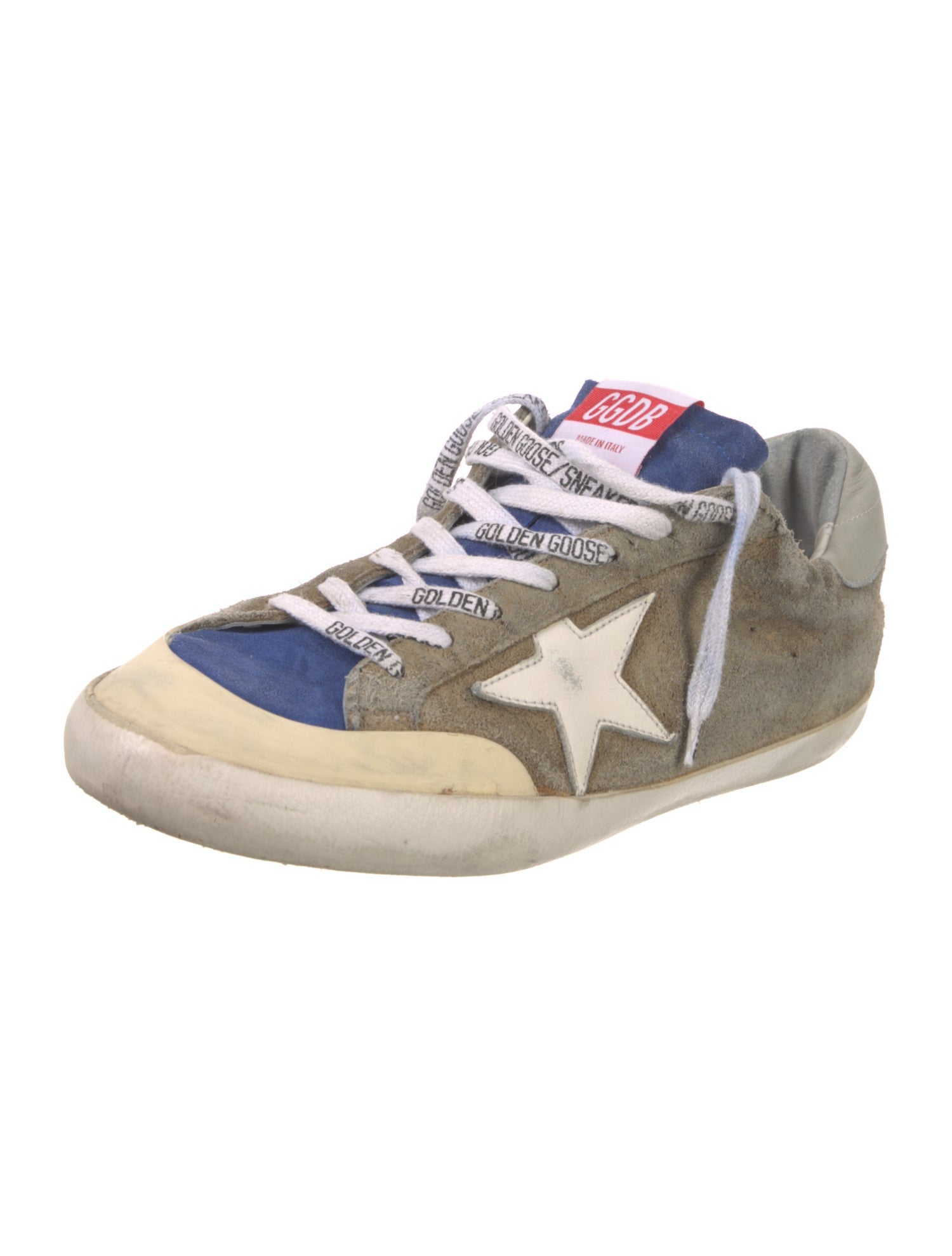 Golden Goose Suede Colorblock Pattern Sneakers