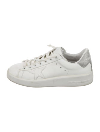 Golden Goose Leather Glitter Accents Sneakers