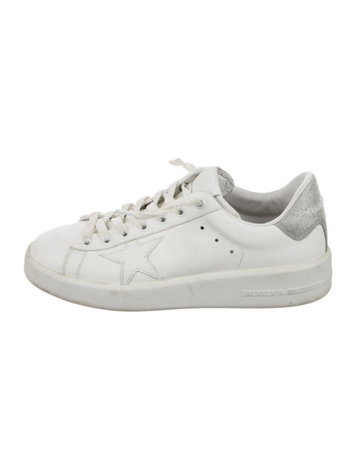 Golden Goose Leather Glitter Accents Sneakers