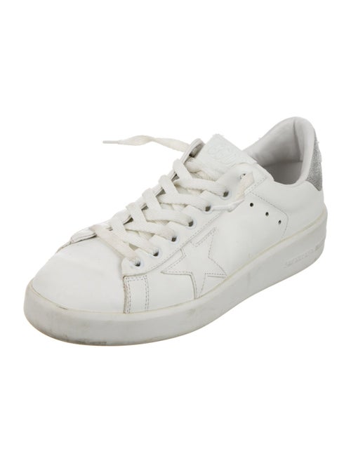 Golden Goose Leather Glitter Accents Sneakers