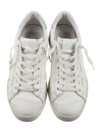 Golden Goose Leather Glitter Accents Sneakers