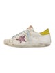 Golden Goose Leather Glitter Accents Sneakers