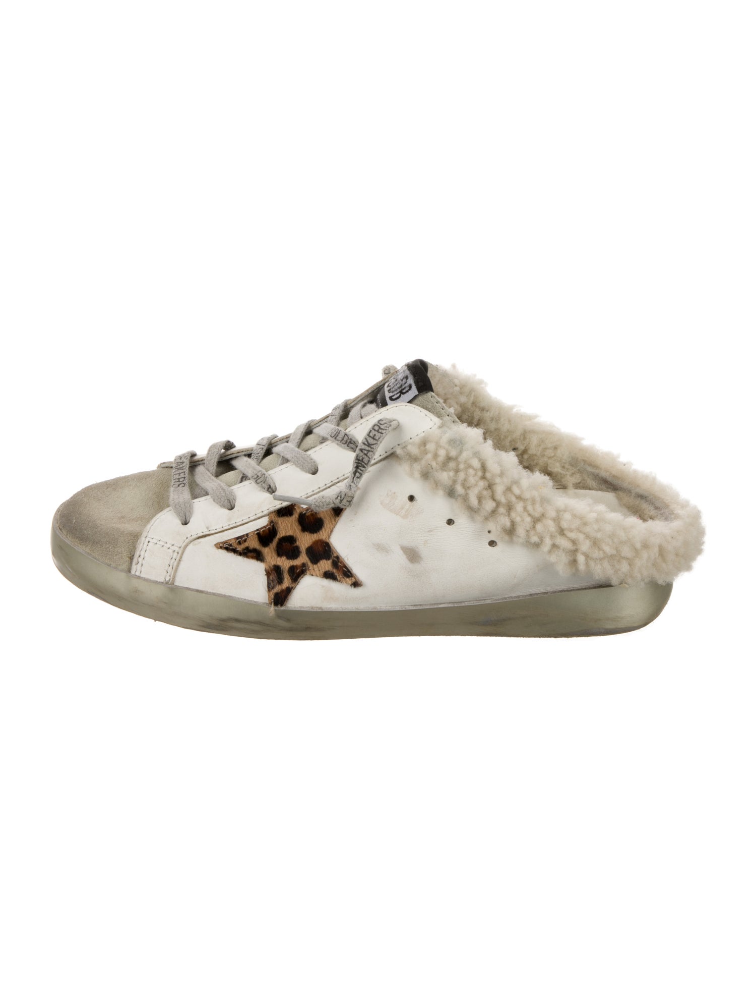 Golden Goose Leather Animal Print Sneakers