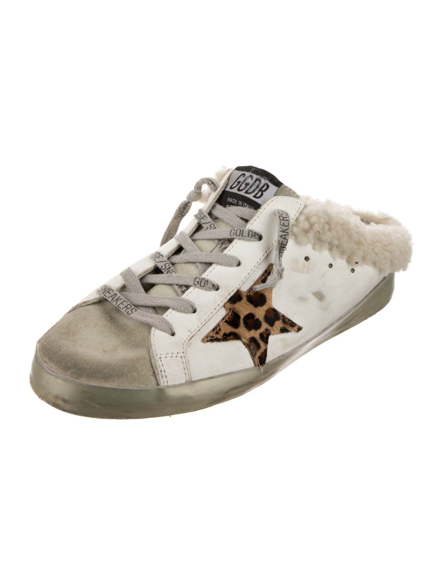 Golden Goose Leather Animal Print Sneakers