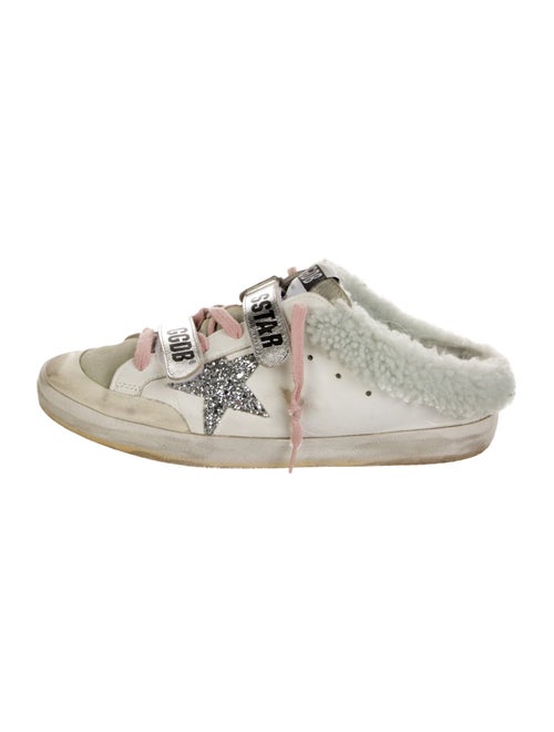 Golden Goose Leather Glitter Accents Sneakers