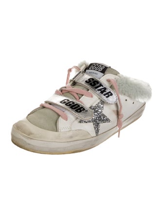 Golden Goose Leather Glitter Accents Sneakers