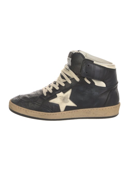Golden Goose Leather Graphic Print Wedge Sneakers