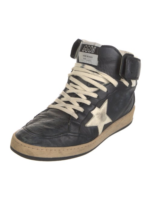 Golden Goose Leather Graphic Print Wedge Sneakers
