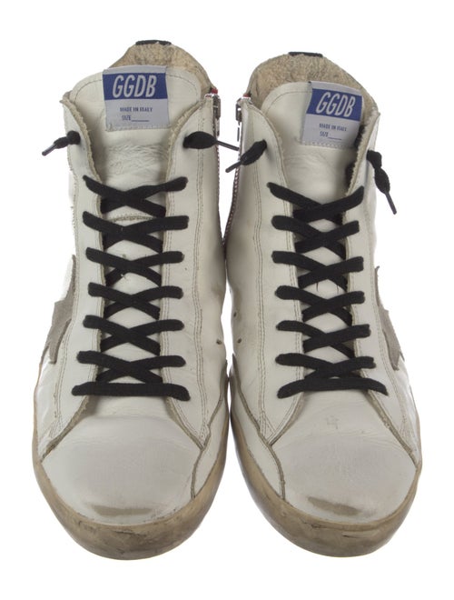 Golden Goose Leather Graphic Print Sneakers