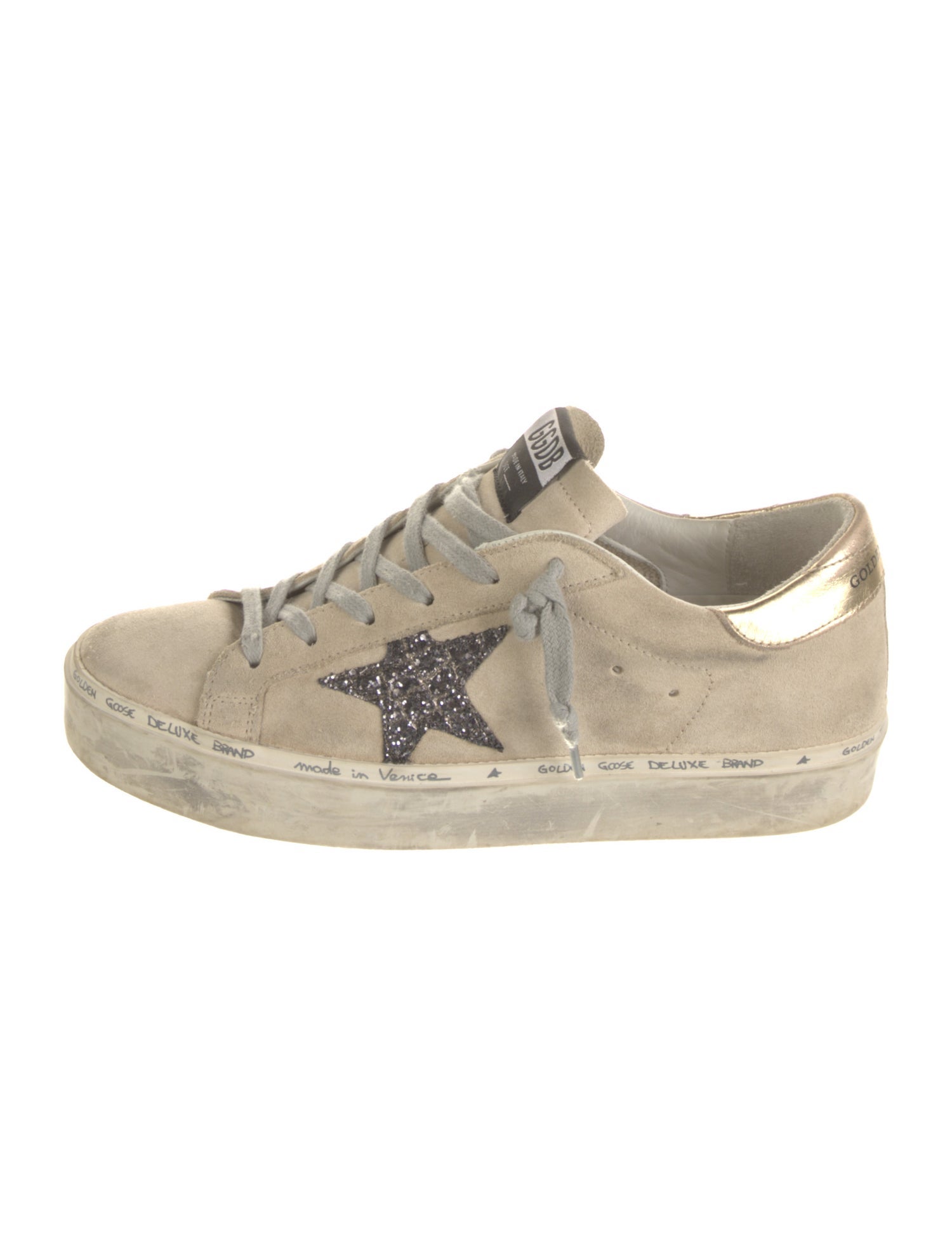 Golden Goose Suede Glitter Accents Sneakers