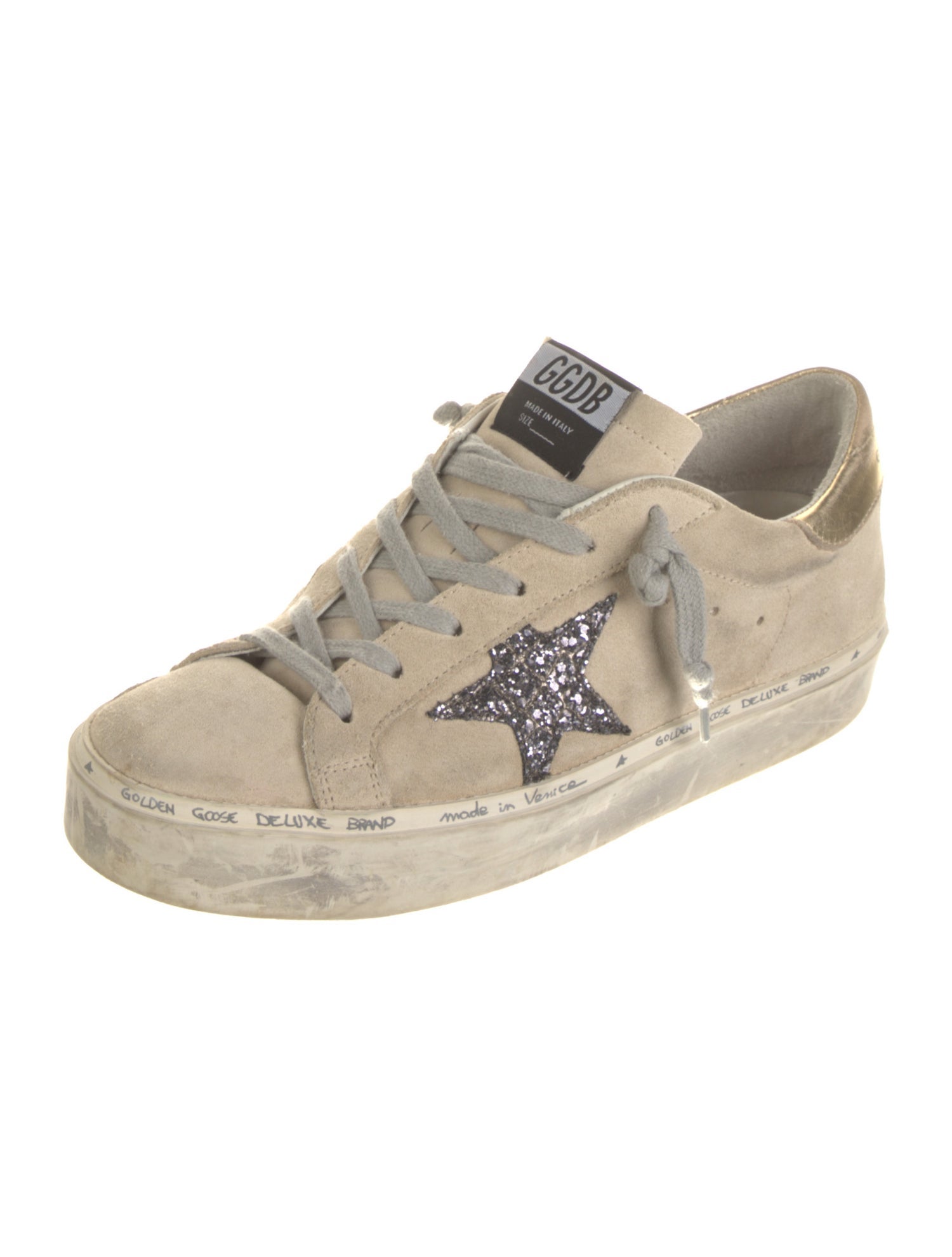 Golden Goose Suede Glitter Accents Sneakers