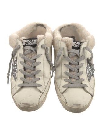 Golden Goose Leather Printed Sneakers