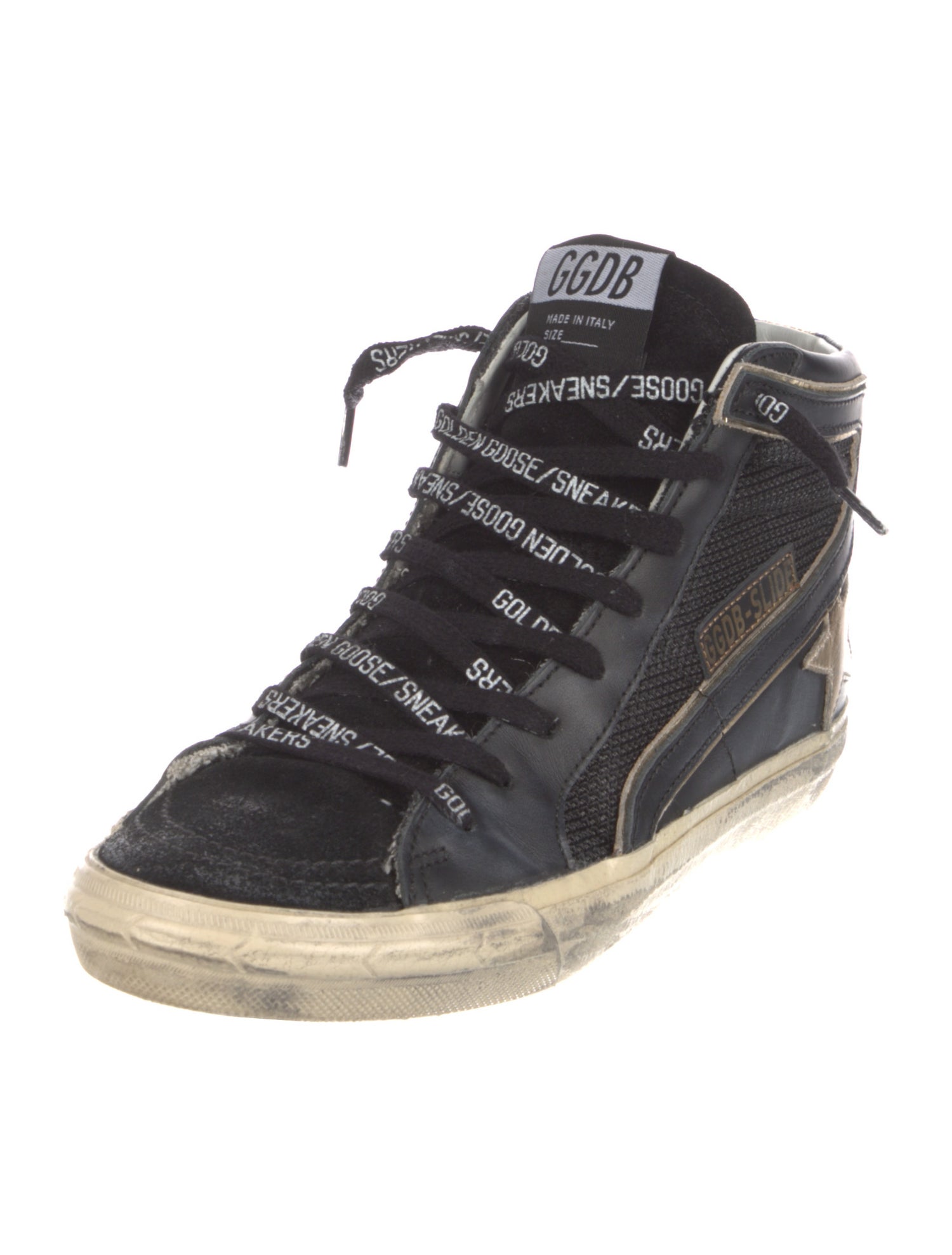 Golden Goose Leather Distressed Accents Wedge Sneakers