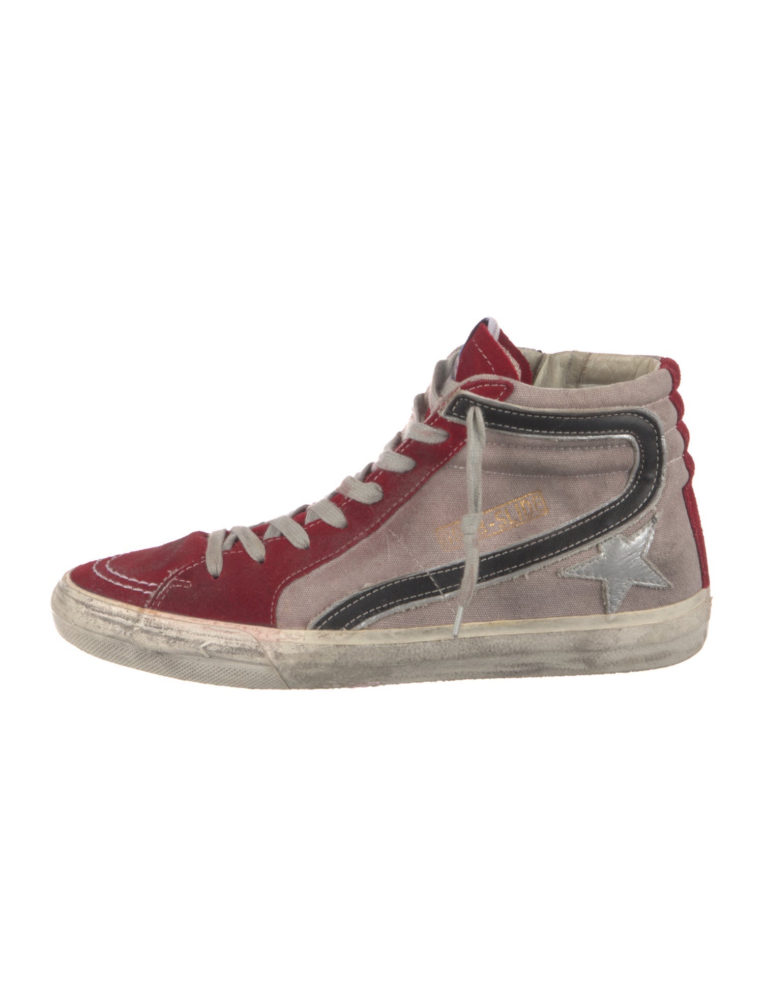 Golden Goose Suede Colorblock Pattern Sneakers