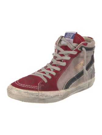 Golden Goose Suede Colorblock Pattern Sneakers