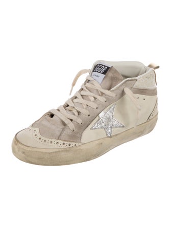 Golden Goose Leather Colorblock Pattern Sneakers