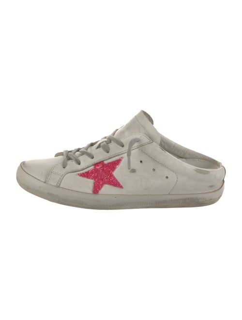 Golden Goose Leather Glitter Accents Sneakers