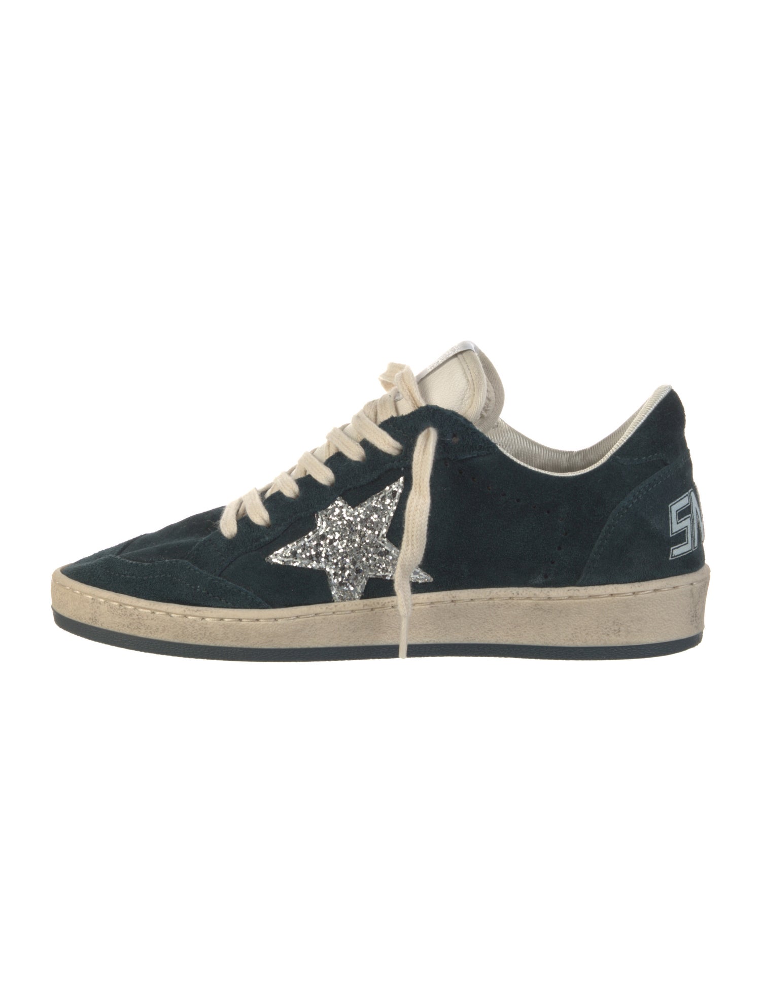 Golden Goose Suede Glitter Accents Sneakers