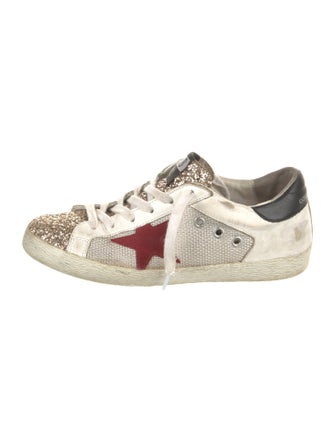 Golden Goose Leather Printed Sneakers