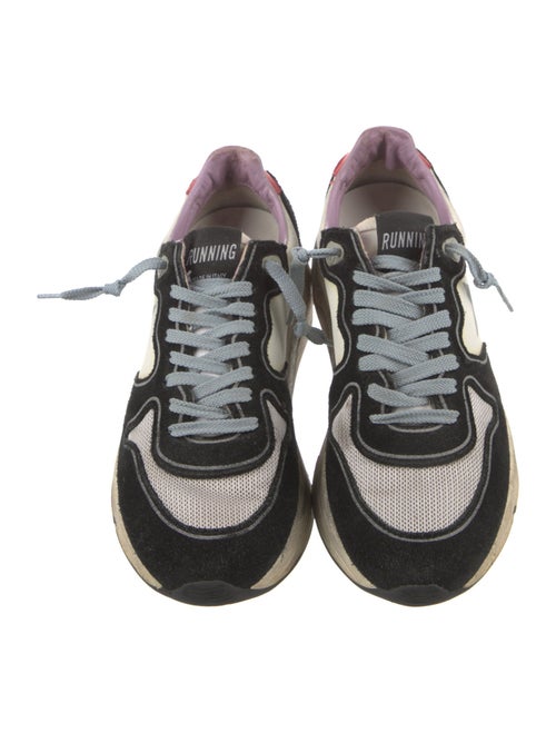 Golden Goose Suede Colorblock Pattern Athletic Sneakers