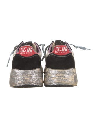 Golden Goose Suede Colorblock Pattern Athletic Sneakers