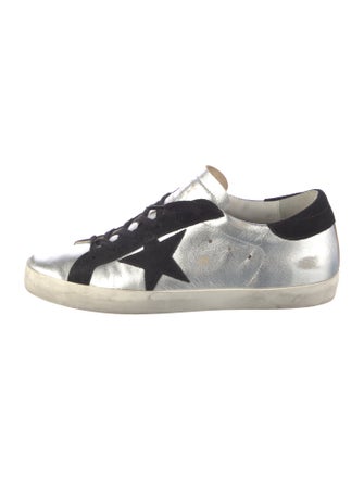 Golden Goose Leather Colorblock Pattern Sneakers