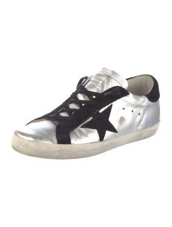 Golden Goose Leather Colorblock Pattern Sneakers