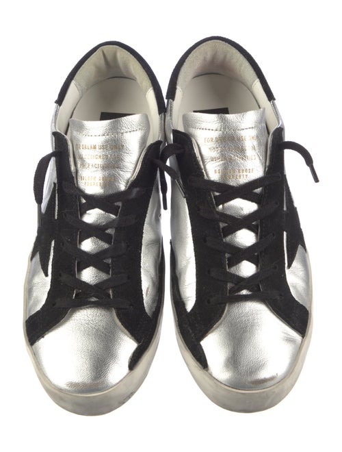 Golden Goose Leather Colorblock Pattern Sneakers