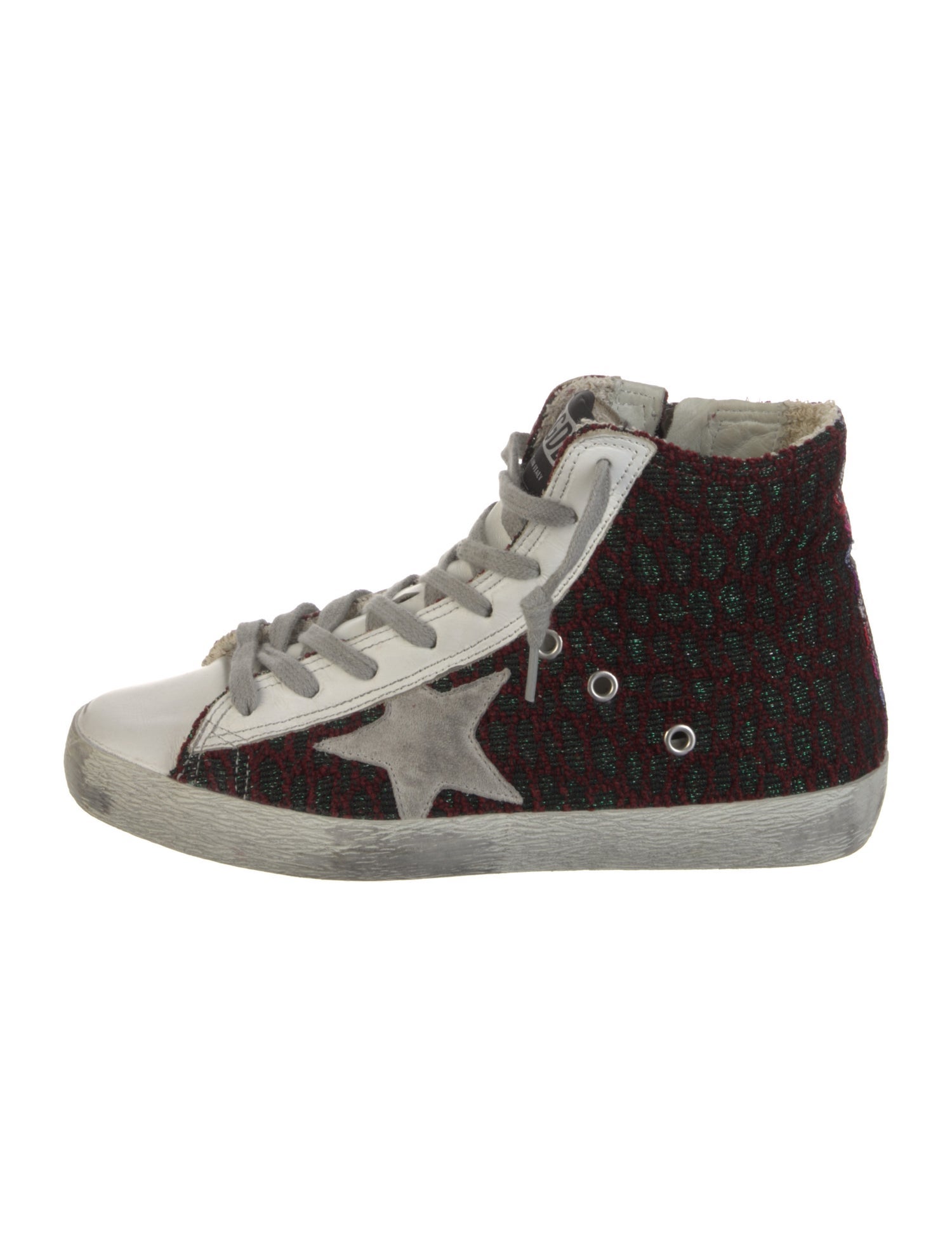 Golden Goose Colorblock Pattern Distressed Accents Sneakers