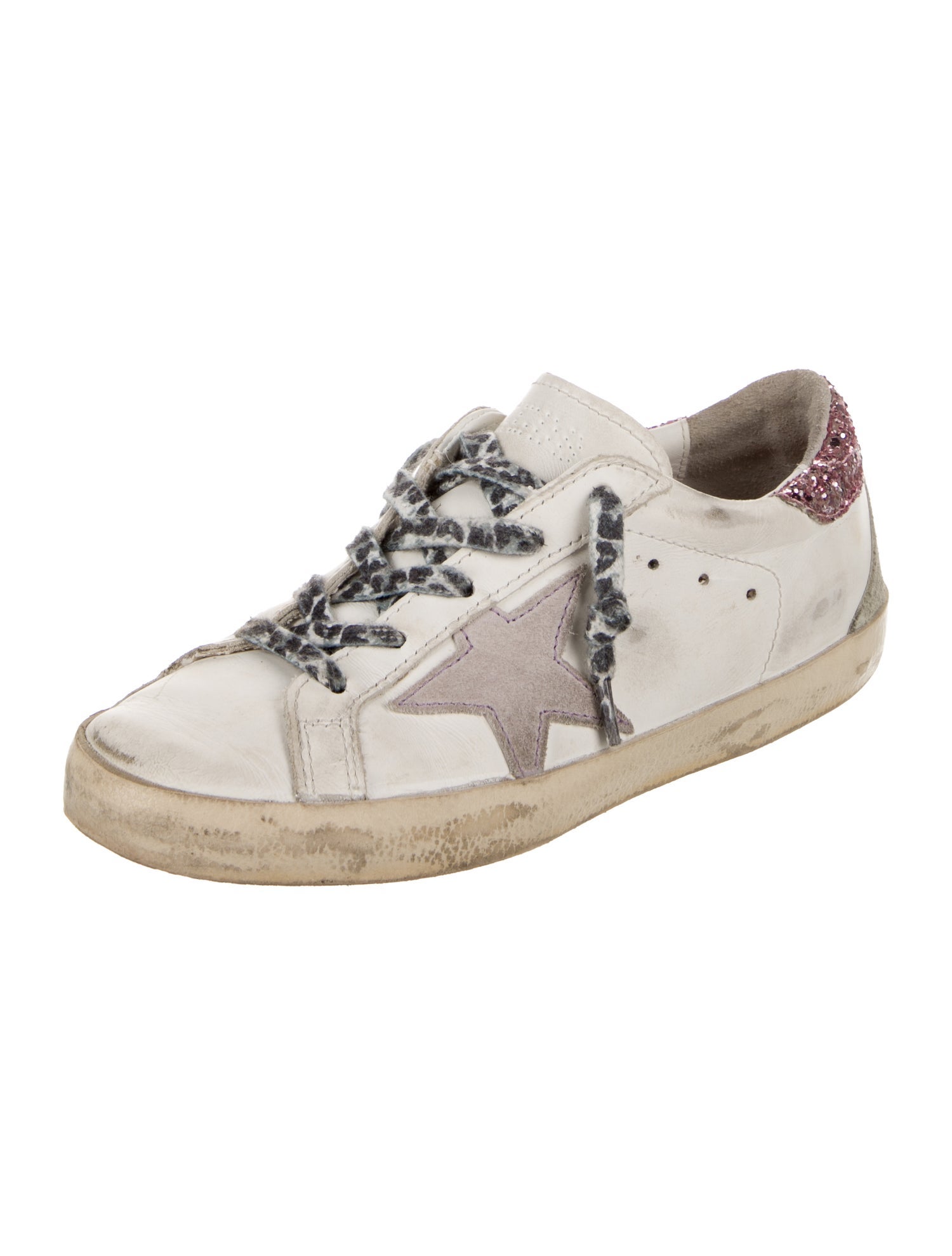 Golden Goose Leather Printed Sneakers