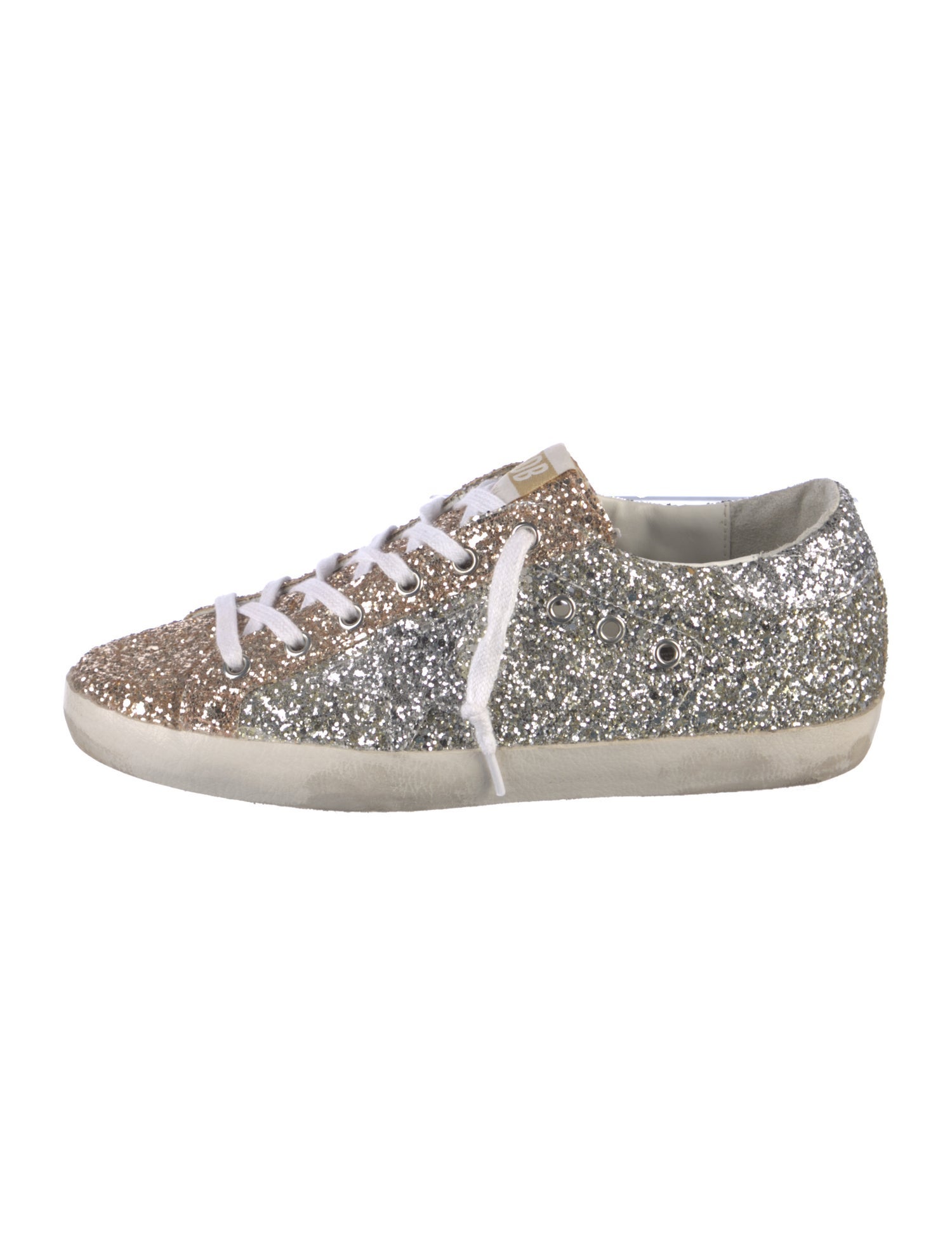 Golden Goose Glitter Colorblock Pattern Sneakers