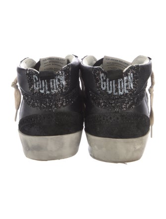 Golden Goose Leather Glitter Accents Sneakers