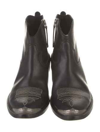 Golden Goose Leather Embroidered Accent Western Boots