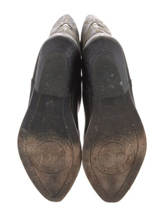 Golden Goose Leather Embroidered Accent Western Boots