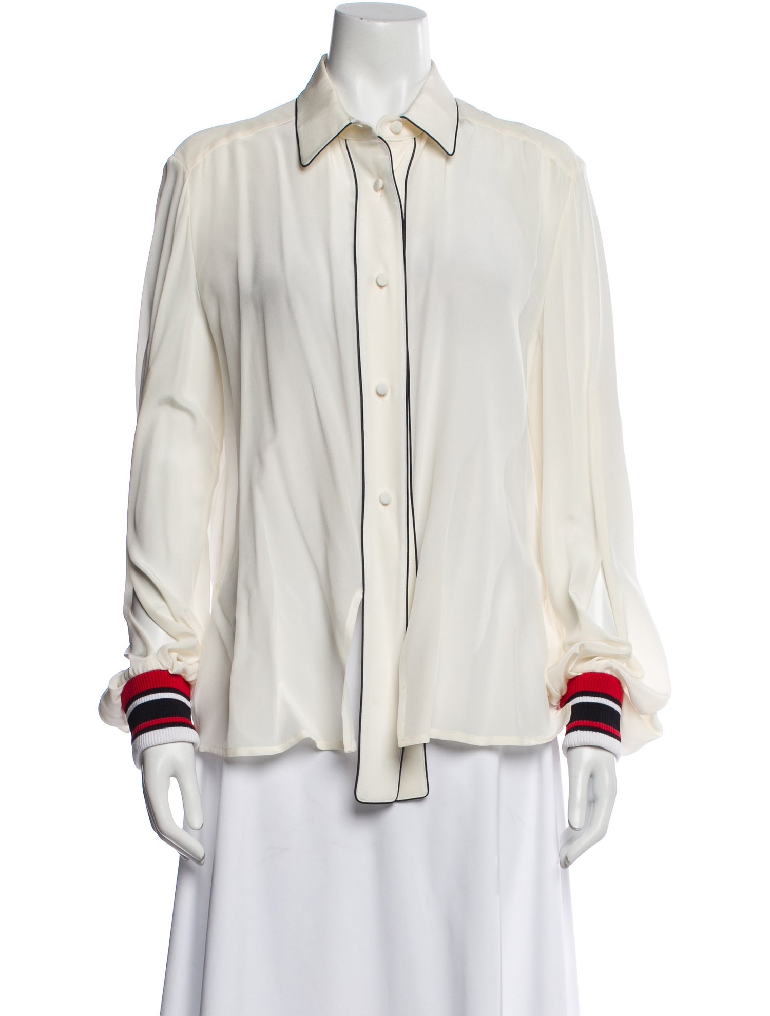 Golden Goose Silk Striped Button-Up Top