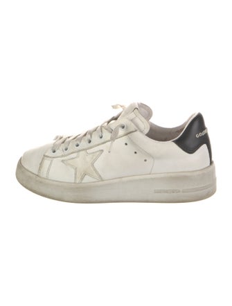 Golden Goose Leather Glitter Accents Sneakers