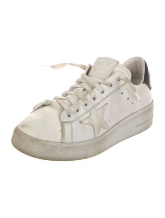 Golden Goose Leather Glitter Accents Sneakers