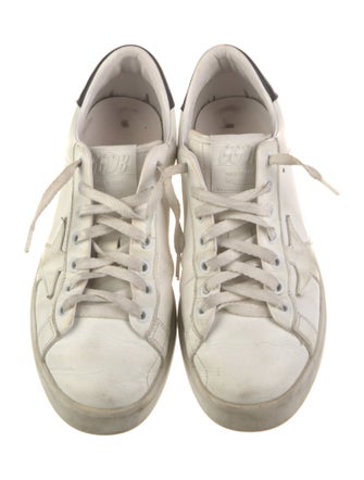 Golden Goose Leather Glitter Accents Sneakers