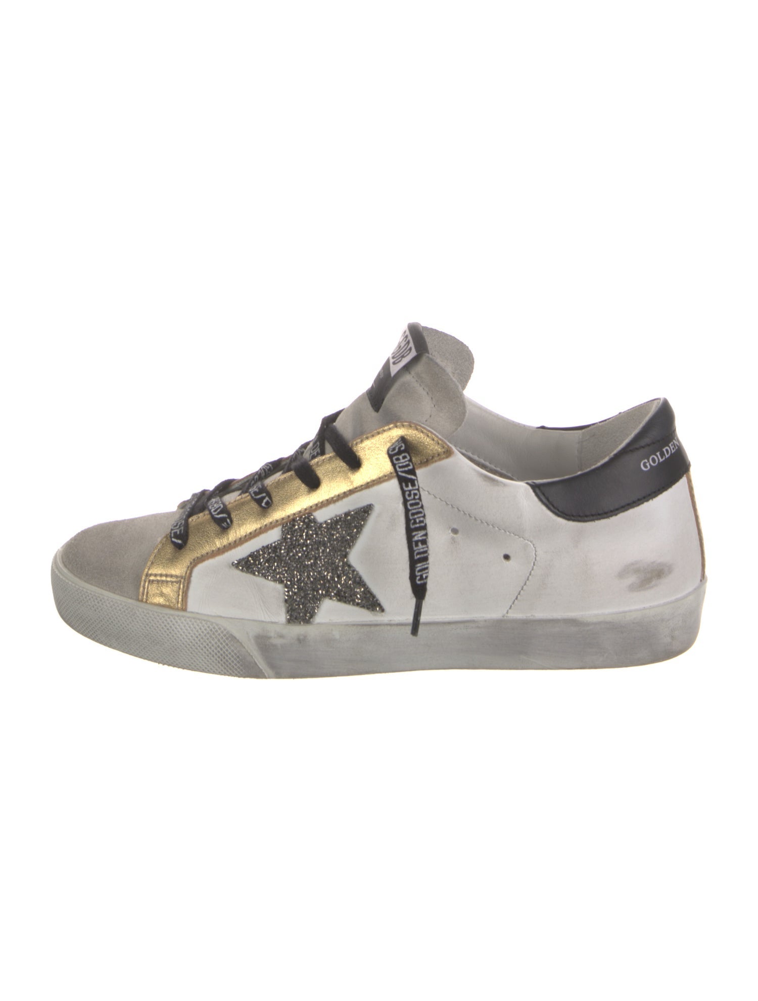 Golden Goose Leather Colorblock Pattern Sneakers