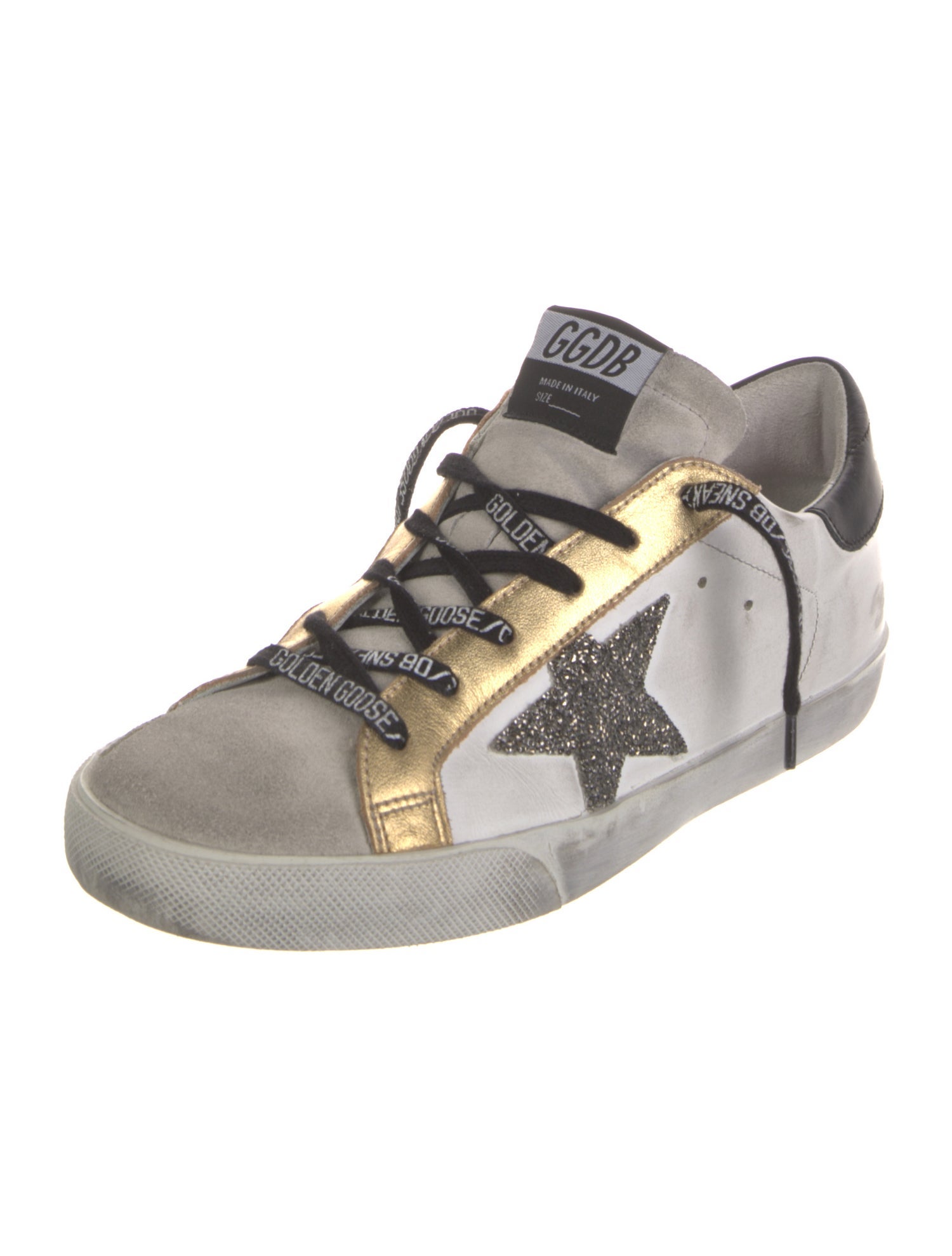 Golden Goose Leather Colorblock Pattern Sneakers