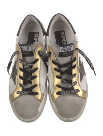 Golden Goose Leather Colorblock Pattern Sneakers