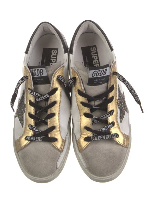 Golden Goose Leather Colorblock Pattern Sneakers