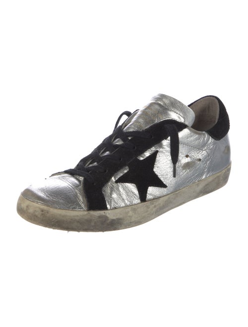 Golden Goose Leather Colorblock Pattern Sneakers
