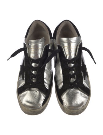 Golden Goose Leather Colorblock Pattern Sneakers