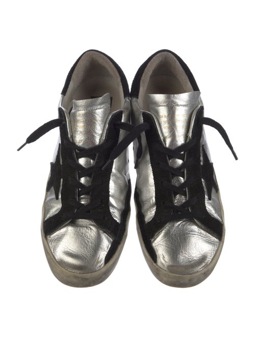 Golden Goose Leather Colorblock Pattern Sneakers