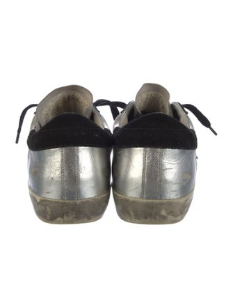 Golden Goose Leather Colorblock Pattern Sneakers