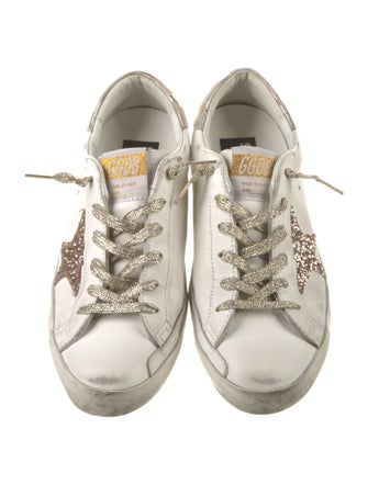 Golden Goose Leather Printed Sneakers